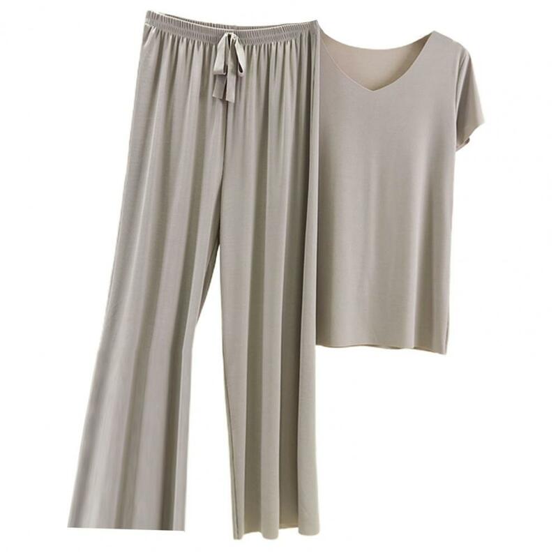 ชุดเสื้อยืดกางเกงมีเชือกรูด2ชิ้น/เซ็ตสำหรับฤดูร้อนชุดกางเกงเสื้อยืดผู้หญิงแฟชั่นทรงหลวมบางขนาดใหญ่พิเศษทำให้เย็นสบาย
