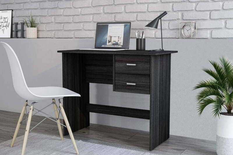 Poli furniture Budget 35,5 in. Schreibtisch mit 2 Schubladen, Espresso