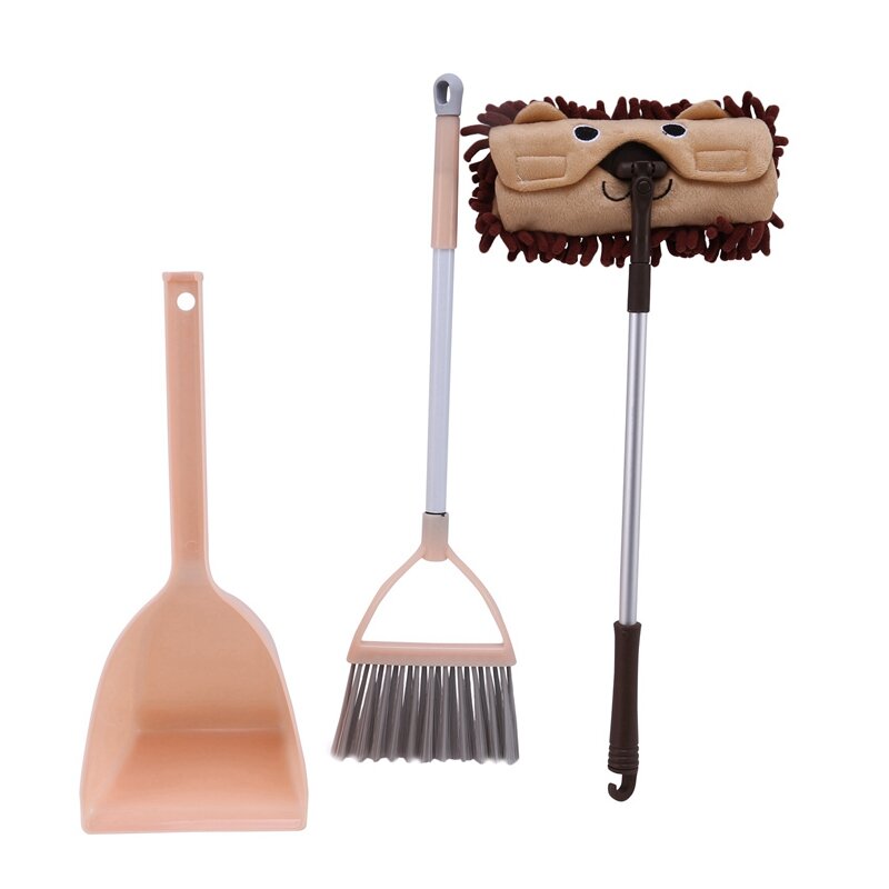 Set Of 9, Children's Housekeeping Cleaning Kit Cartoon Children's Toys Cleaning Game Toys Included. Broom, Hoe, Mop