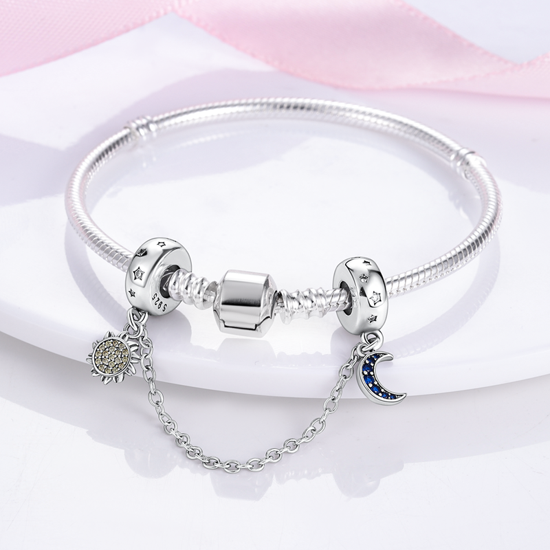 2024 Fit Pandora oryginalna bransoletka DIY zawieszka 925 srebrnym znakiem nieskończoności/łańcuch bezpieczeństwa/akcesoria do biżuterii dystansowe