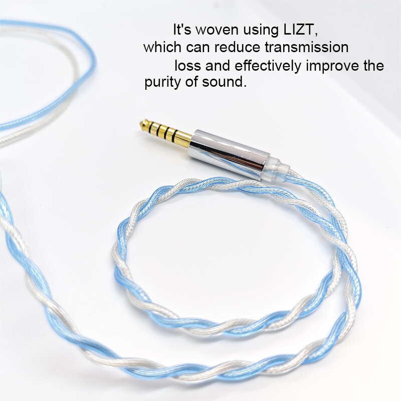 Câble d'écouteurs plaqué argent LIZT 2 cœurs, mise à niveau OCC, balance 4.4mm, 2.5, 3.5
