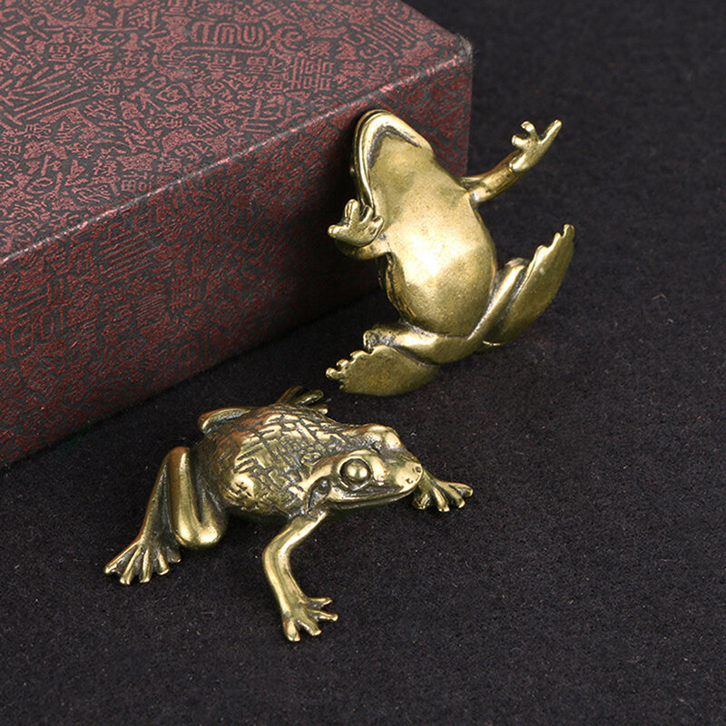 Katak tembaga kaya Beruntung kodok emas kodok hewan padat tembaga patung maskot hewan dekorasi rumah tembaga murni ukiran dekorasi mobil