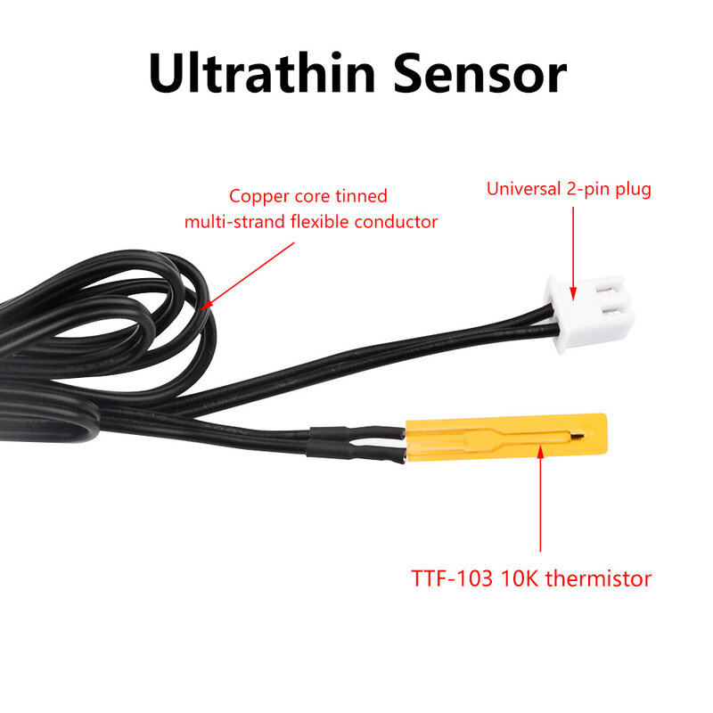 Sensor de temperatura ultrafino, sonda de termistor de película Ntc10K, cabezal de medición de temperatura superficial, tipo de parche para Kit Arduino