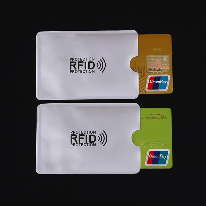 10Pcs ID 카드 홀더 안티 스캔 신용 RFID 카드 보호 안티-마그네틱 홀더 가방 지갑