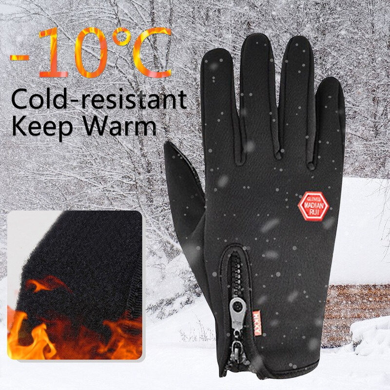 2023 inverno caldo Touchscreen guanti da uomo sport pesca impermeabile sci esercito bici Snowboard sci Skid Zipper guanti da donna