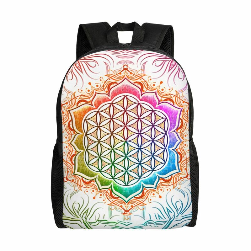 Romantic Flower of Life Backpack Boho Mandala School Bags Abstract Geometric Pattern Backpacks for Kids Boys Gift Travel Daypack