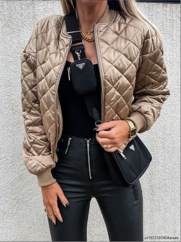 Winter Clothes Women's Jackets Coat Fashion Contrast Sequins Quilted Warm Down Jacket Black Top Casual Street Wear