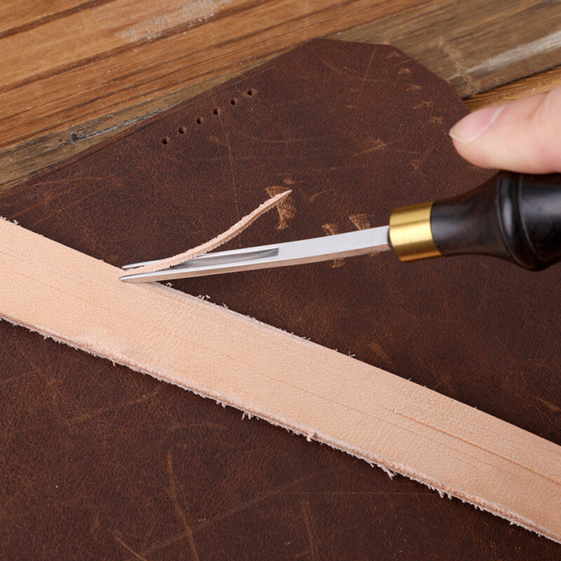 Fenrry Leather Edge Beveler Sandalwood Handle Edge Skiving/Polishing Tool Leathercraft DIY Tools 0.6/0.7/1.3/1.8/2.25mm