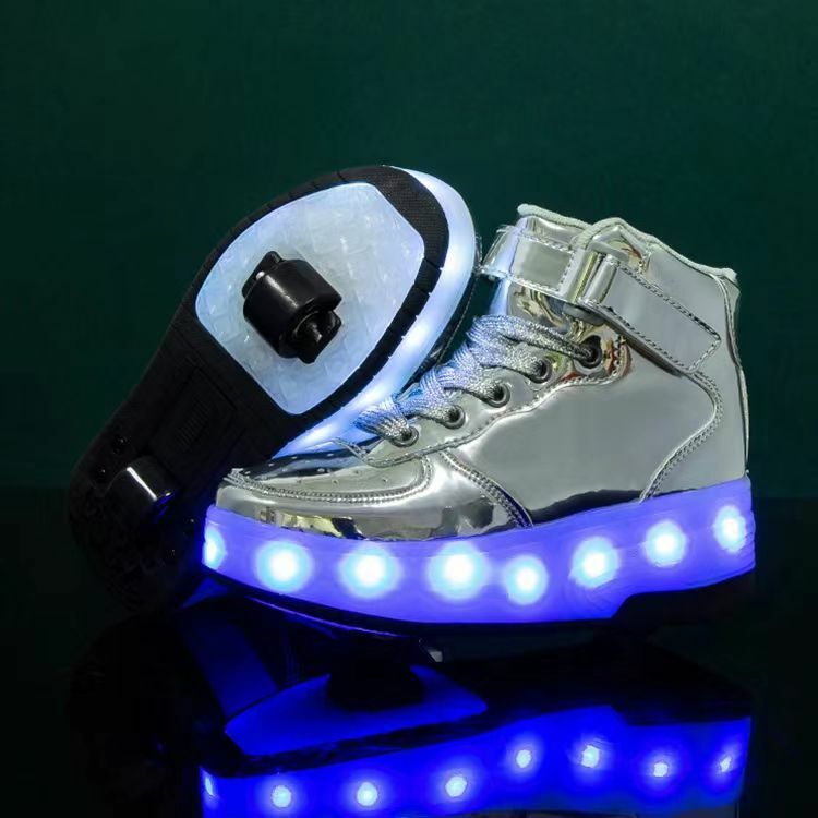 أحذية رياضية خفيفة مزلجة بإضاءة Led أحذية شبابية للأولاد والبنات أحذية تزحلق على الجليد للبالغين أحذية منزلقة باركور