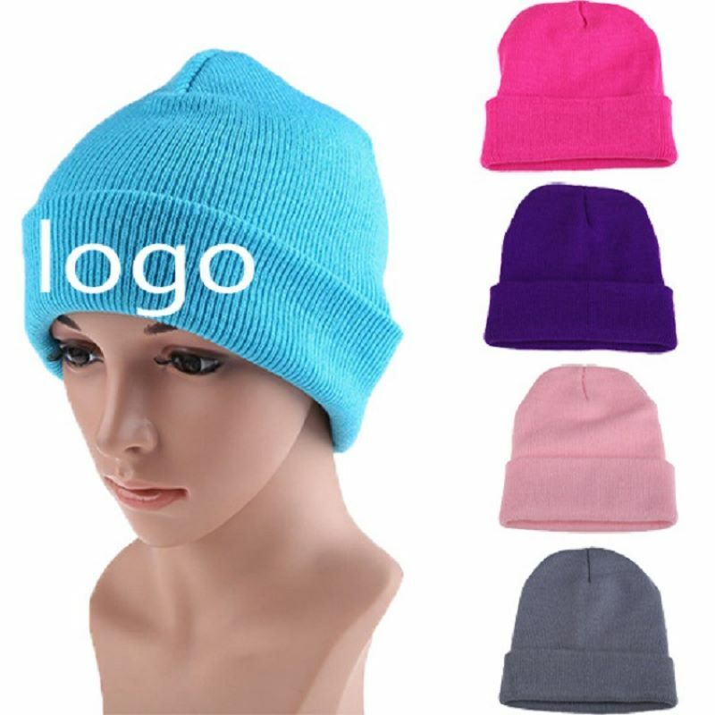 للجنسين مخصص شعار أحادي اللون قبعة ، قبعة متماسكة ، فريق العلامة التجارية ، تخصيص اسم الحروف ، الرجال والنساء ، الشتاء