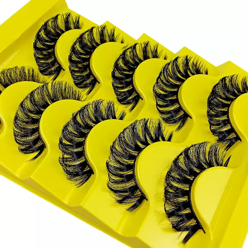 5 Pairs DD Curl Russian False Eyelashes 3D Faux Mink Eyelashes Reusable Fluffy False Lashes eyelashes extensions