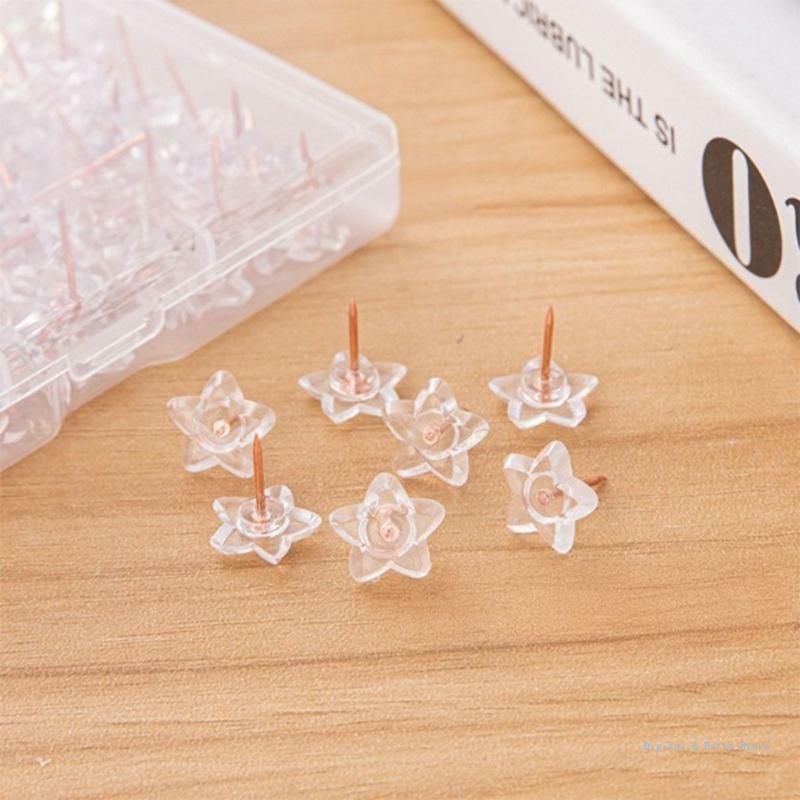 M17F 100Pieces Sewing Pins Quilting Pins for Fabric Sewing, Transparent Pushpins Plastic Push Pins Map Pins for Cork Board