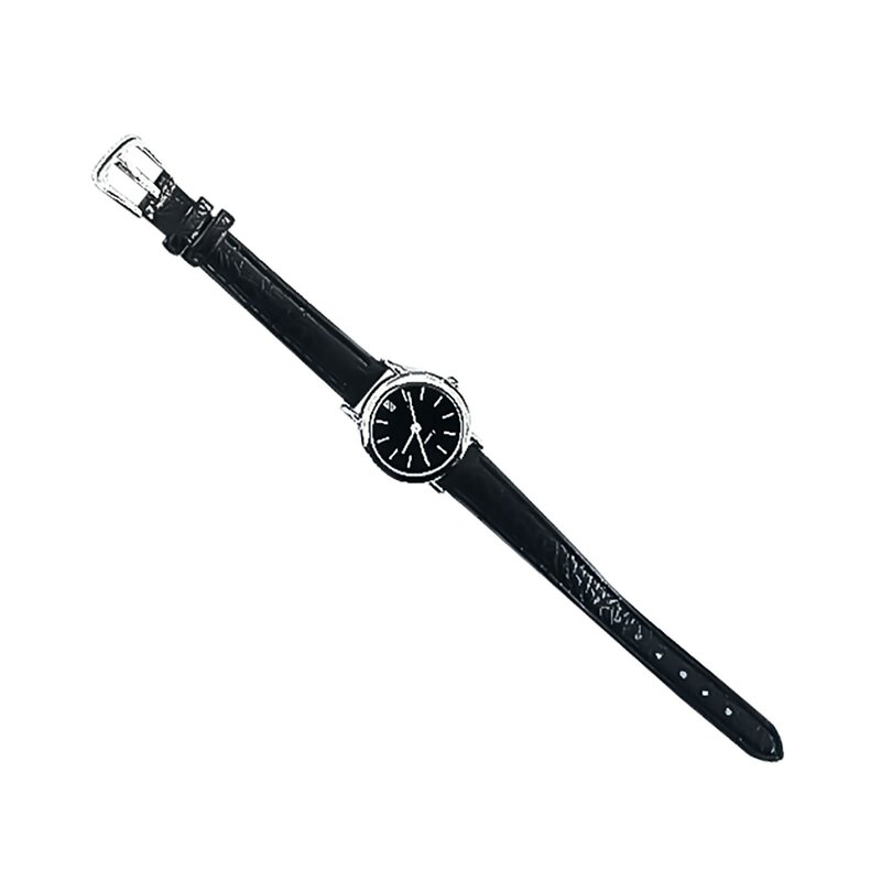 สายนาฬิกาควอตซ์อะนาล็อกสายหนังหน้าปัดทรงกลมอุปกรณ์เสริมนาฬิกาควอตซ์สายหนัง