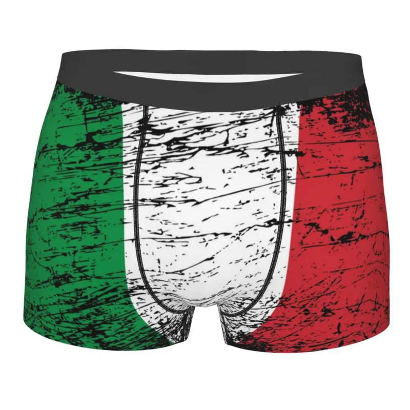 イタリア国旗のメンズボクサーショーツ,メンズソフトアンダーウェア,ファッショナブルな下着,ラージサイズ