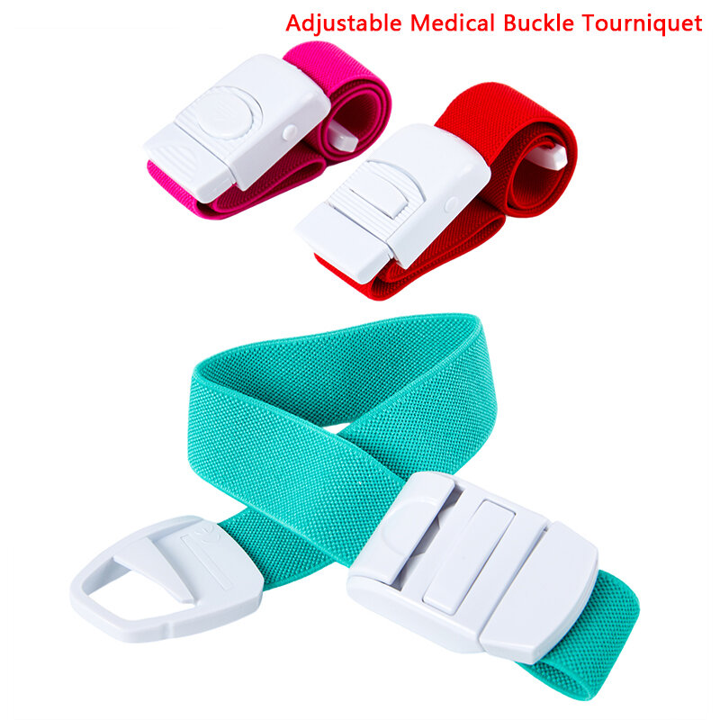 1PC Adjustable Medical Latex-Free Buckle Tourniquet for Outdoor Emergency Stop Bleeding First Aid Survival Kit Elastic Strap