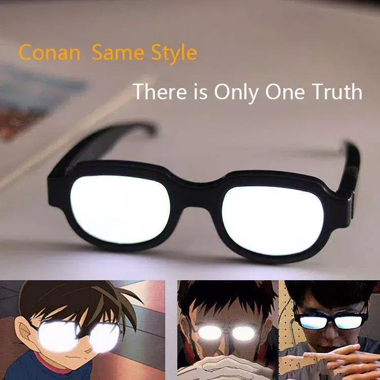 Japanische Anime führte Licht leuchtende Brille Brillen Cosplay Karneval Party Prop Ktv Bar Sonnenbrille Detektiv Conan Geschenk