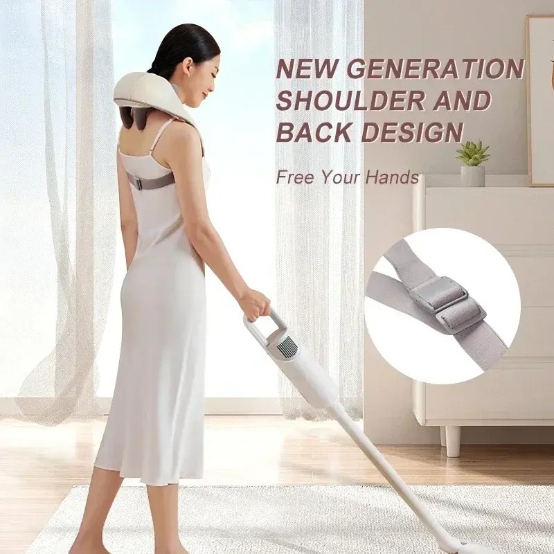Перезаряжаемый мощный 5D шиацу массажер для спины, шеи и плеч с подогревом Массажная шаль для расслабления мышц шеи и плеч
