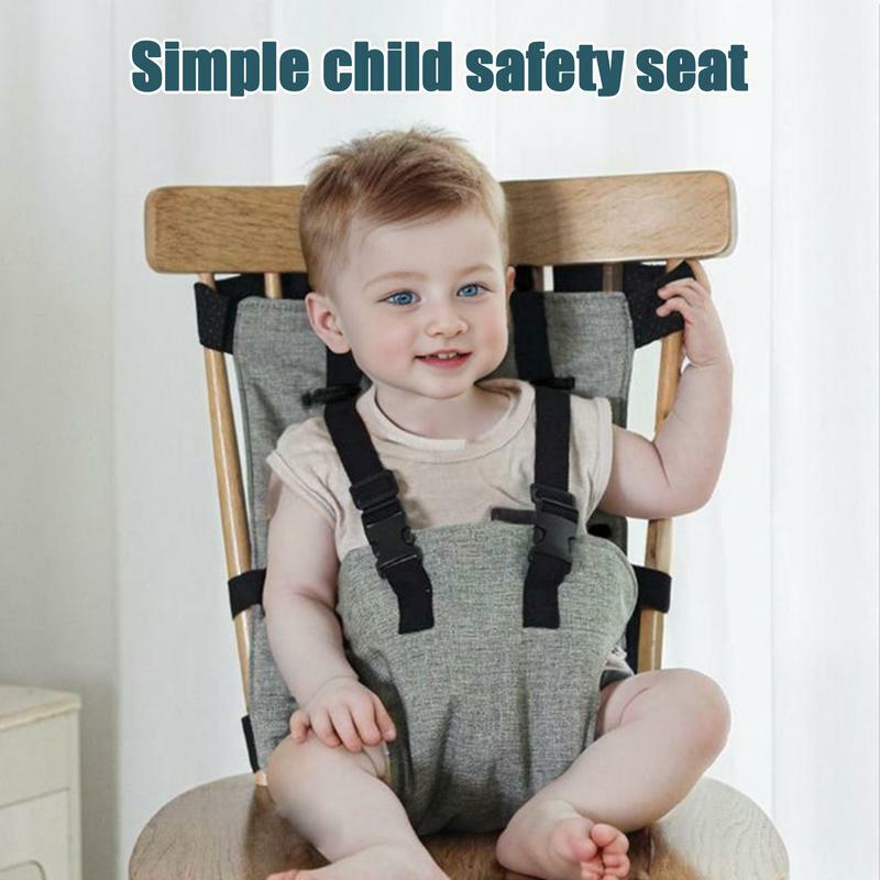 Arnês de segurança portátil para criança, cadeira alta do bebê, arnês de viagem, cinto dobrável