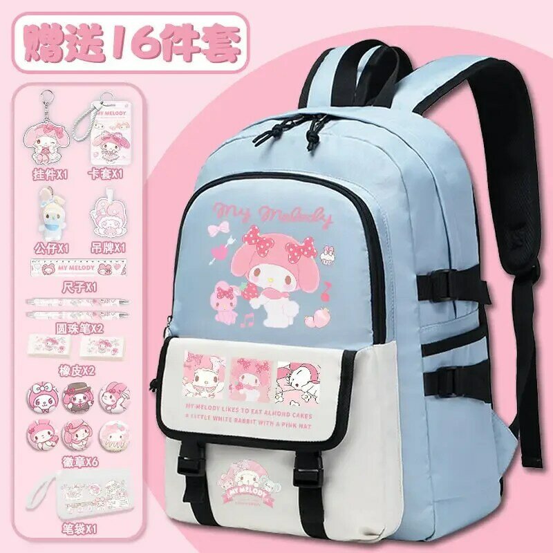 Sanrio-mochila escolar de gran capacidad para estudiantes, mochila impermeable de dibujos animados para niños, Meilti, novedad
