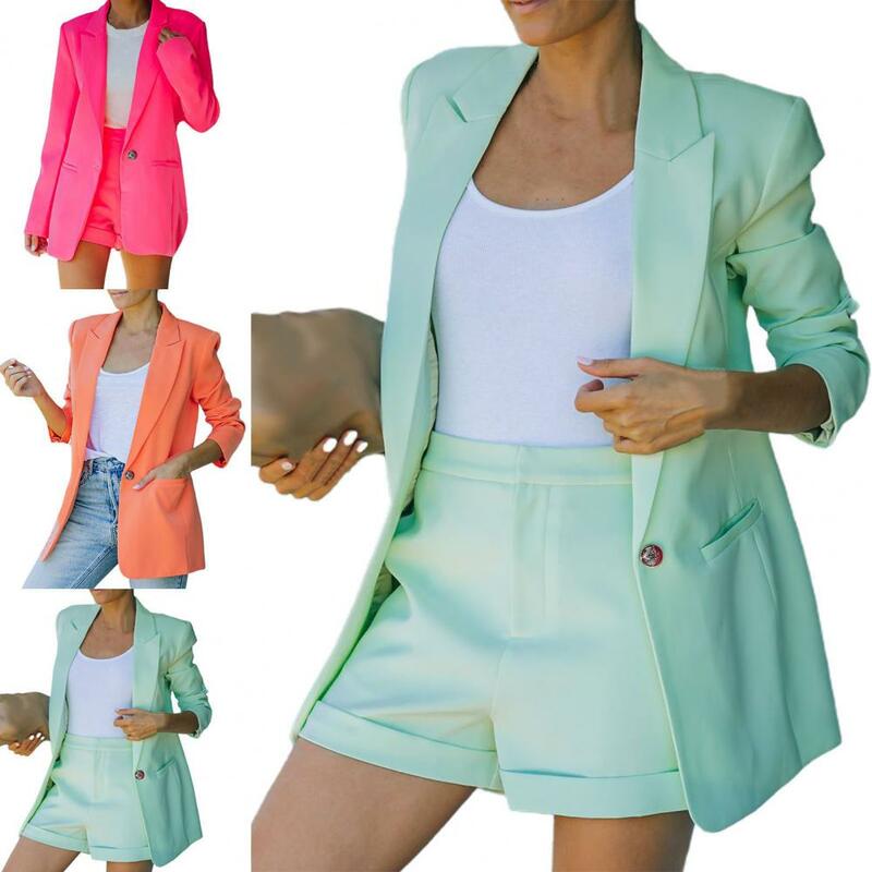 Suit Jacket  Solid Color   Women Blazer Single Breasted Women Blazer