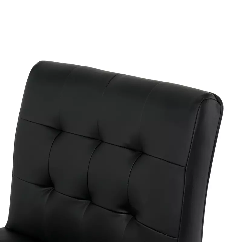 เก้าอี้เคาน์เตอร์สูงแบบทันสมัยขาแบบเคลือบอิเล็คโทรเพลทสำหรับห้องครัวร้านอาหารเก้าอี้บาร์สีดำพียู (ชุด2ชิ้น)
