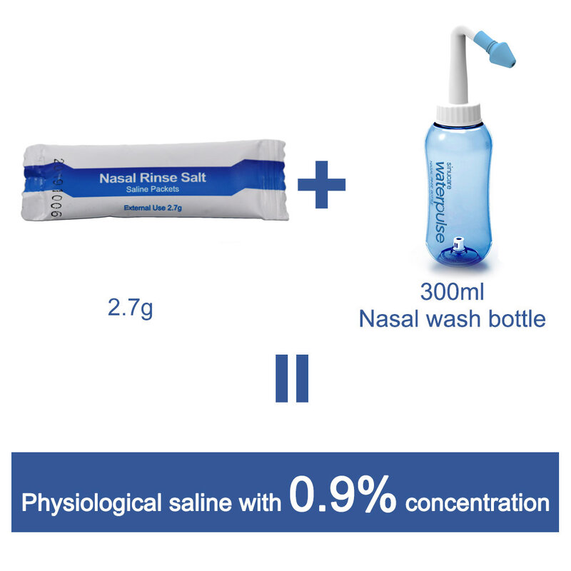 Limpiador Nasal de 2,7g para adultos y niños, sal de lavado Nasal para alivio de alergias, irrigador de enjuague sinusita Neti Pot