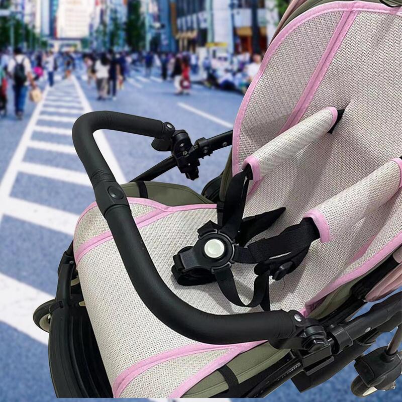 Baby Stroller Armrest PU Leather Sleeve Protective Stroller Support Bar for