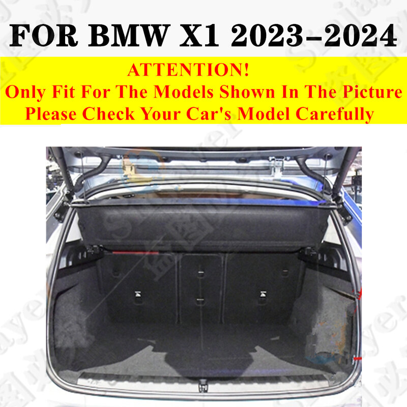 Alas bagasi mobil สำหรับ BMW X1 2024 2023แผ่นกันสัมภาระด้านหลังแผ่นรองสัมภาระแผ่นรองกันกระแทกสำหรับภายในพรมอุปกรณ์เสริมท้ายรถ