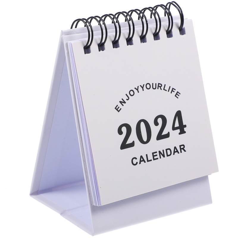 Mini calendrier de bureau, décoratif, mensuel, petite bobine, papier de bureau, 2024