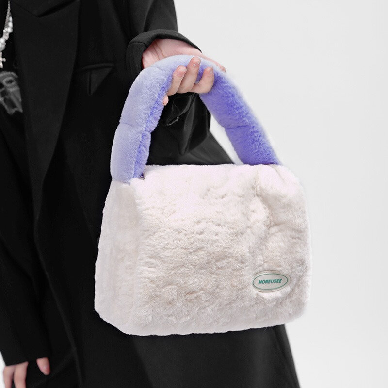 Женская Мягкая Высококачественная плюшевая меховая сумка, роскошная сумка из искусственного меха, новая вместительная дизайнерская сумка с мягкой ручкой из плюша
