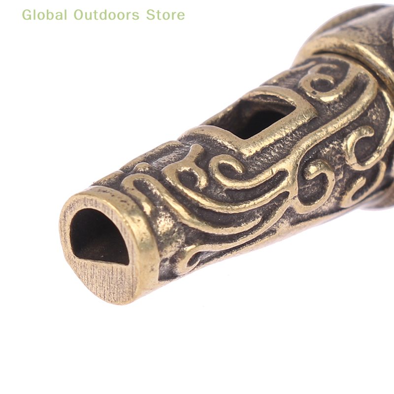 1Pc Brass Metal Treble Training Wilderness Survival Pendant Elephant Whistle Antique Keychain Outdoor Survival Whistle