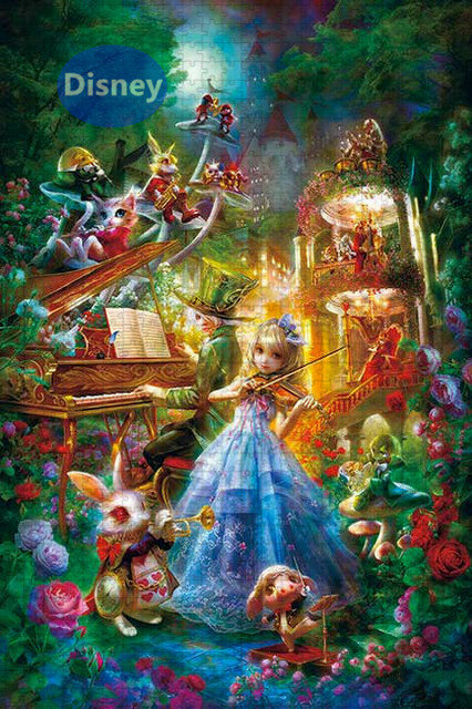 Disney-rompecabezas de dibujos animados de Alicia en el país de las maravillas para niñas, regalo de vacaciones, elección, decoración de la habitación