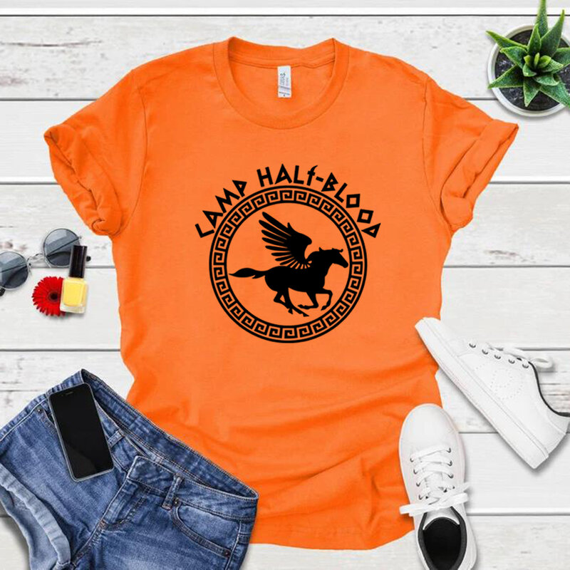 Camp Half Blood 티셔츠 가을 훈련 캠프 게임 티셔츠 할로윈 마법의 선물 퍼시 잭슨 셔츠 유니섹스 티셔츠, 하라주쿠 티셔츠