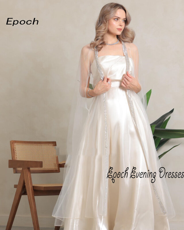 Epoch Evening Dress Straight Shiny Sequined Strapless Custom Made فساتين سهرة Sexy White Homecoming Prom Gown Women 2024