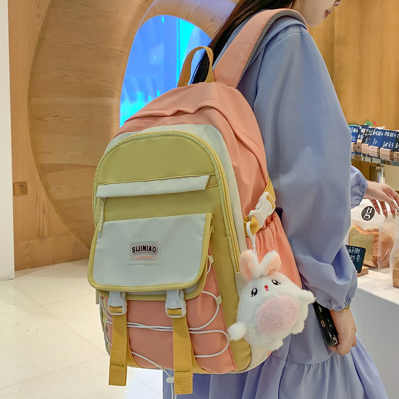 High Capacity Trendy Women kawaii Waterproof Laptop School Bag Female Fashion College Backpack Ladies Cute Girl Travel Book Bags