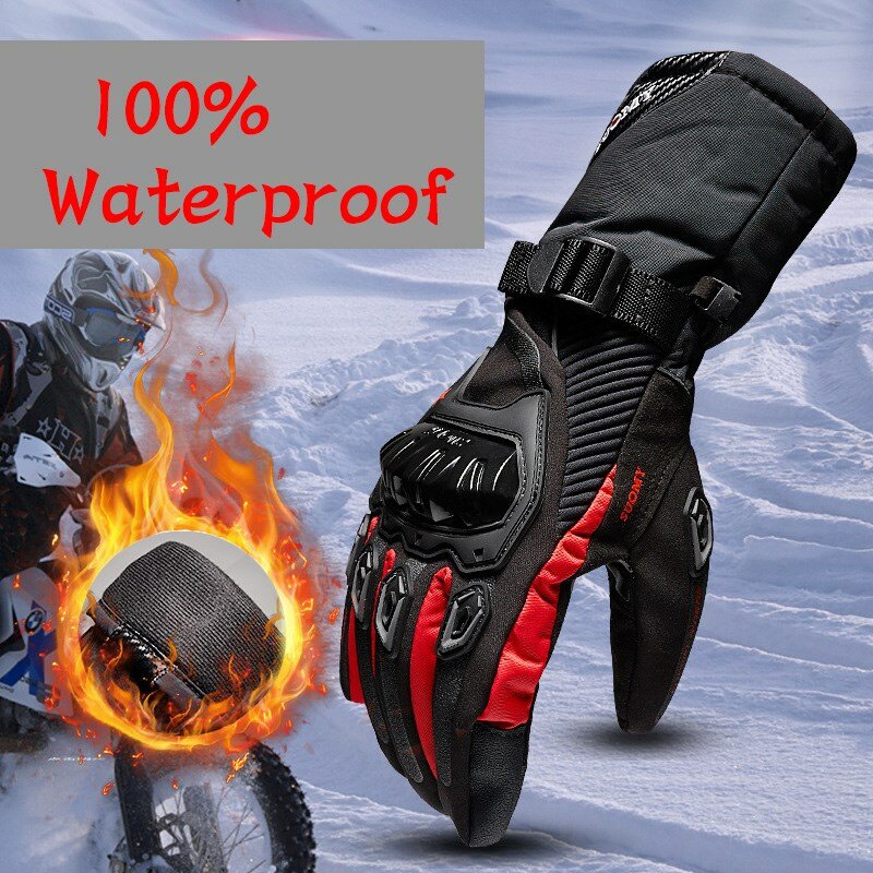 SUOMY-Guantes impermeables para motociclista, protectores de mano 100% a prueba de agua y viento, cálidos, uso en motocicleta, compatible con pantalla táctil, temporada invierno