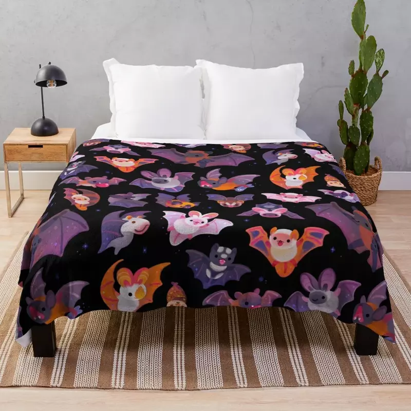 Bat Throw Blanket Plush Thermals For Travel Soft Sofa Blankets