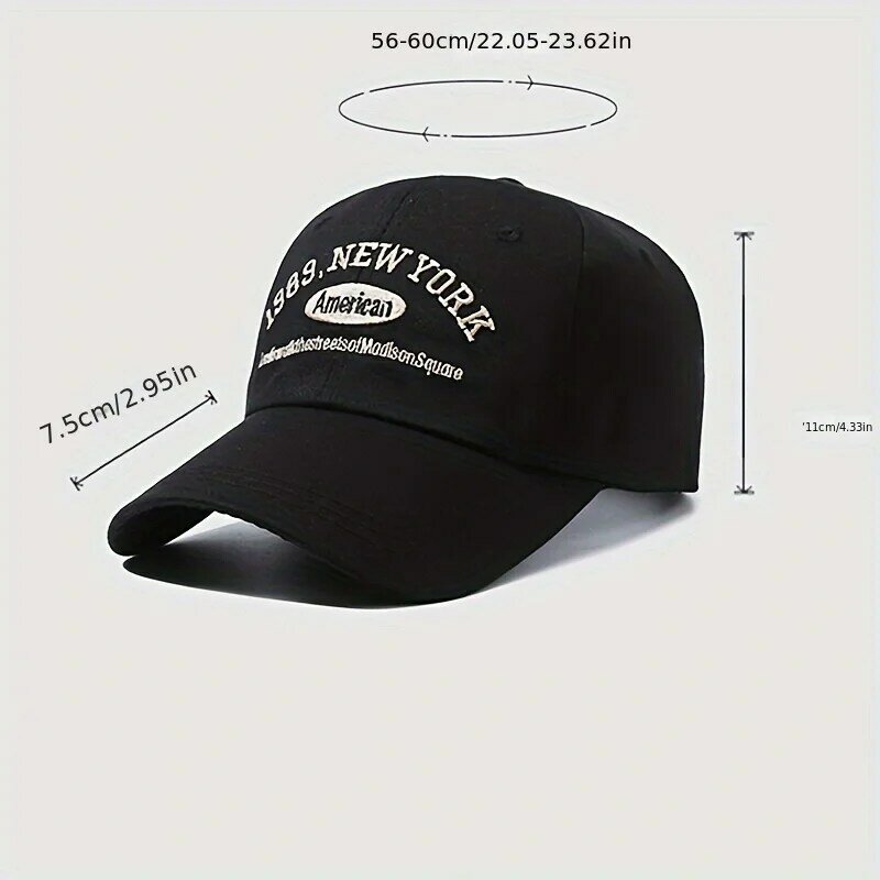 Baseball caps men's and women's retro lettering embroidered baseball caps ladies' outdoor sports fashion leisure sun shade cap