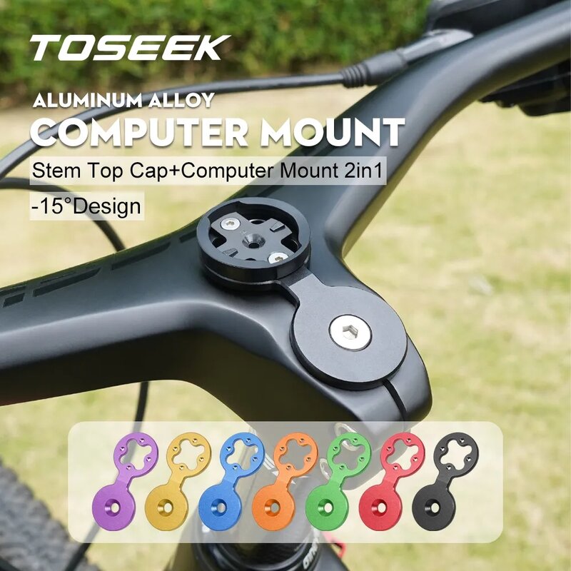 TOSEEK-Integrado Headset Cap para MTB guiador, computador Mount para Garmin, Bryton, Wahoo, acessórios de bicicleta