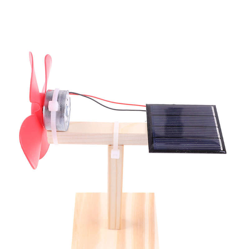 لعبة العلوم مروحة شمسية خشبية صغيرة ، لتقوم بها بنفسك طقم نموذج ، لعبة تعليمية الفيزياء ، الطلاب
