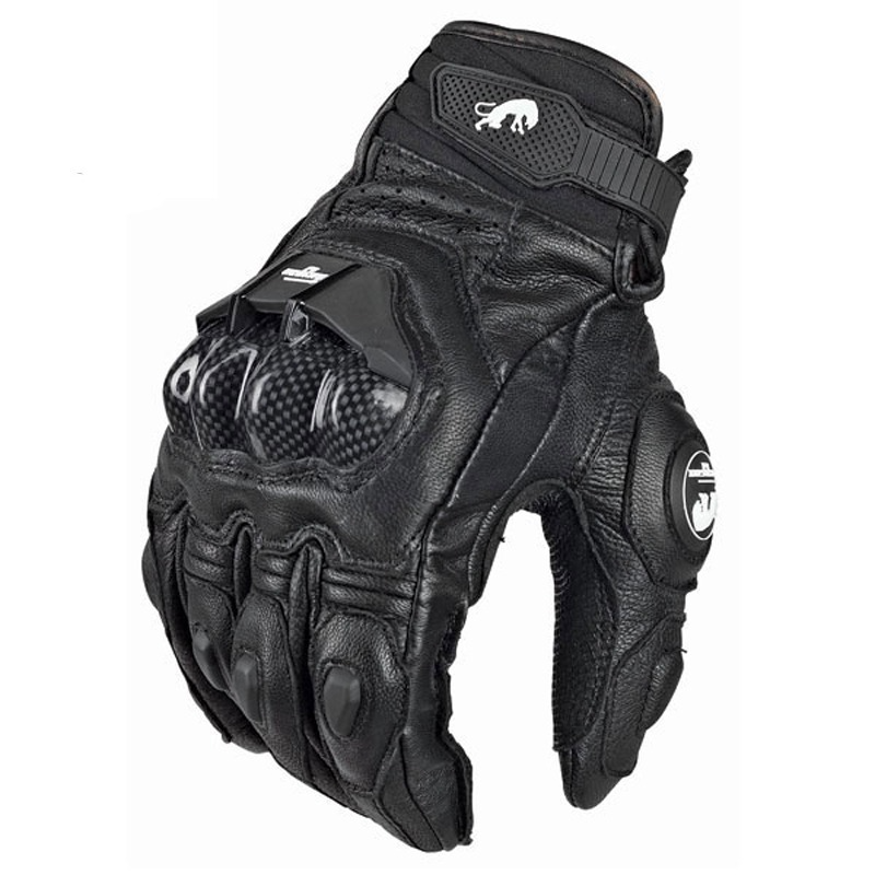 Guantes de cuero para motociclista para hombres, accesorio para manos de motociclista masculino, de color negro y blanco, guantes de equipo de carreras de carretera, para verano e invierno