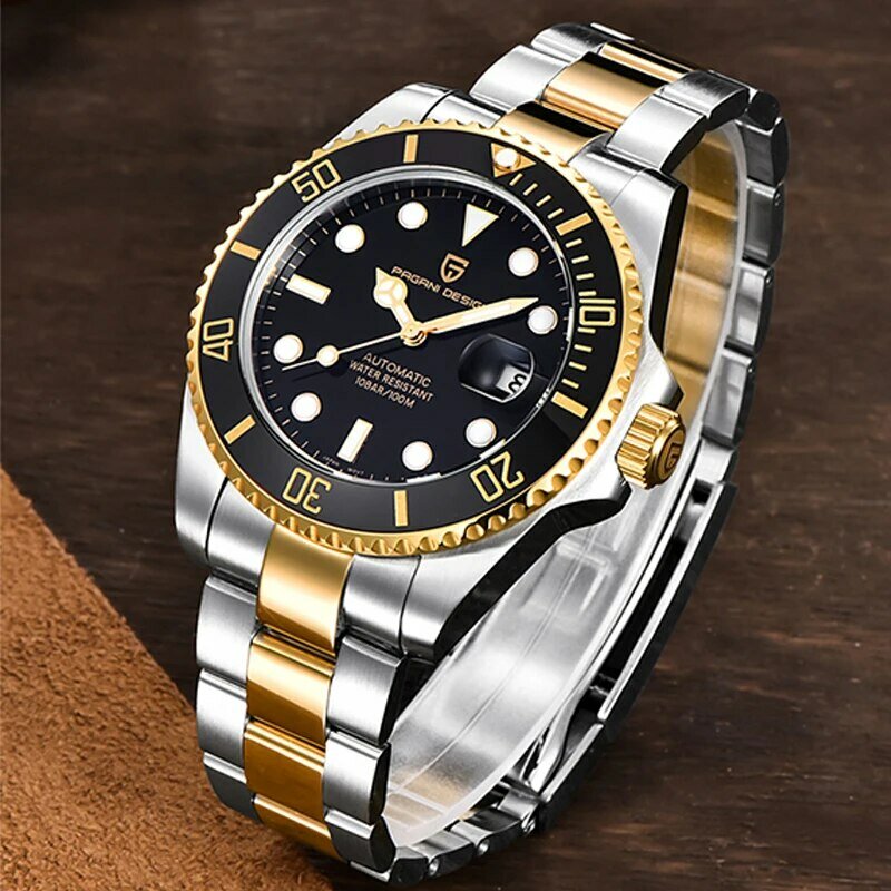 PAGANI DESIGN Heren mechanische polshorloge luxe keramische bezel automatisch horloge saffier glazen horloge voor mannen