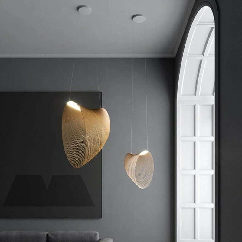 Lampadario moderno in legno a Led illuminazione Art Decor lampade di design creativo soggiorno sala da pranzo cucina lampada a sospensione in bambù