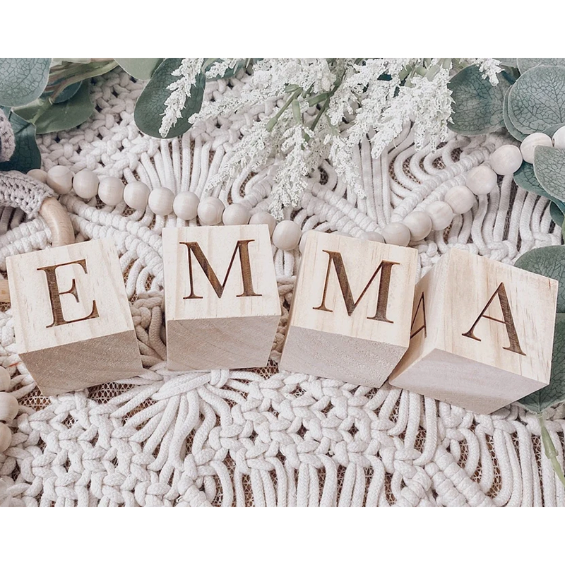 Personalized Wooden Name Blocks Pregnancy Announcement Blocks Baby Shower Gift Photo Prop Custom Nursery Party Decoration Favors
