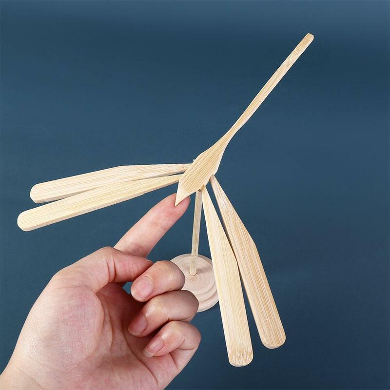Mainan interaktif Paskah, mainan capung bambu seimbang, mainan capung keseimbangan, Model tampilan ilmiah, mainan panah terbang kayu
