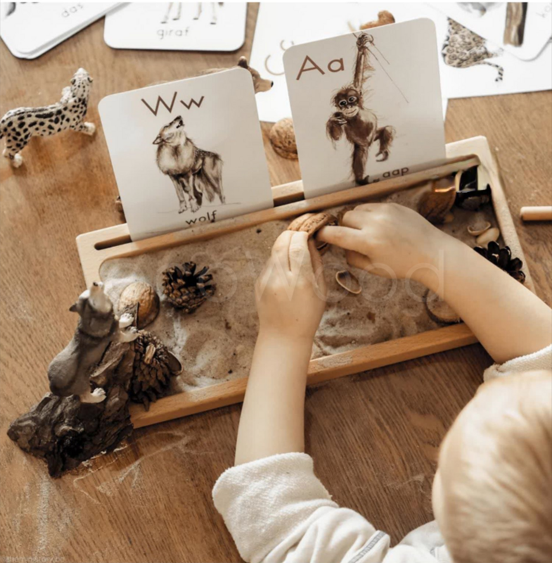 몬테소리 교육용 나무 소재 알파벳 그루브 보드 장난감 어린이용, 글자 학습 장난감
