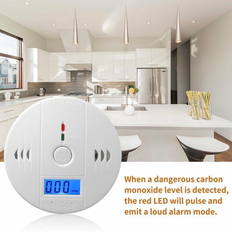 Profession Home Safety CO Carbon Monoxide Poisoning Smoke Gas Sensor Warning Alarm Detector LCD Displayer Kitchen