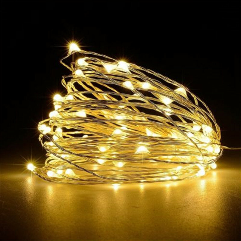 Lampu setrip LED USB 10M 5M kawat tembaga tahan air, lampu untai pencahayaan luar ruangan, lampu dekorasi pernikahan Natal