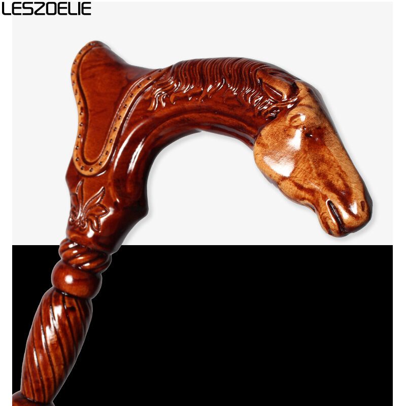 Bastão de madeira para homens e mulheres, punho de cavalo, faia alemã, bengalas destacáveis, bengalas elegantes, 95cm