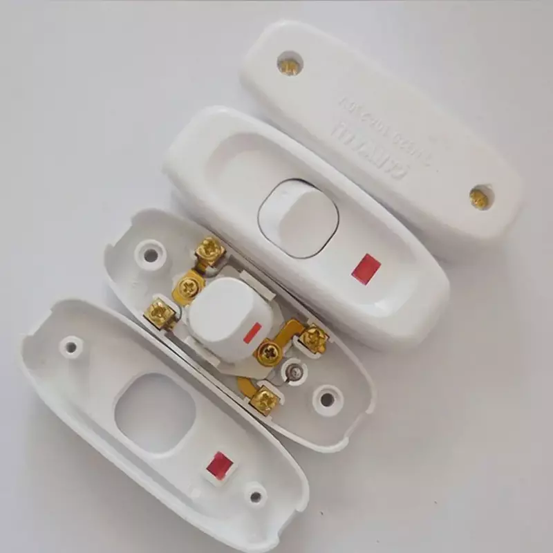 AC 240V 10A Bedside Lamp Switch Inline ON/OFF LED Indicator Light Button Table Lamp Cord Cable Switches